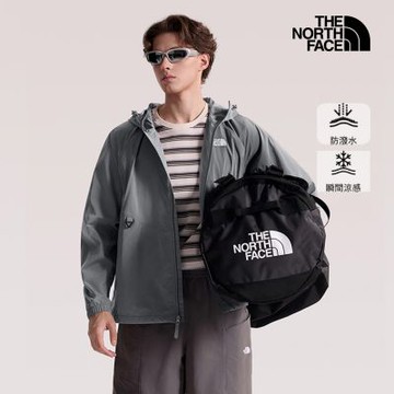 【The North Face 官方旗艦】北面男款灰色DWR防潑水可打包連帽外套｜8FZQ0UZ 抗UV