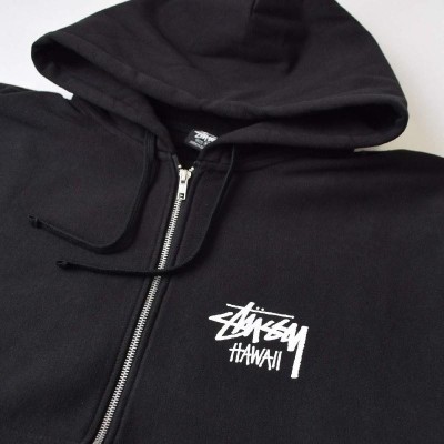 大きいサイズメンズ STUSSY ステューシー パーカー フルジップ スウェットフーディー ハワイ カイルア限定 HAWAII ブラック 黒 XL |  LINEブランドカタログ