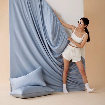 【青鳥家居】絲滑抹醬天絲棉床包枕套組-青檸蘇打醬  #單人 雙人 加大