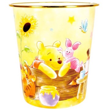 小禮堂 迪士尼 小熊維尼 圓形無蓋垃圾桶 (黃角色款) 4548626-155156