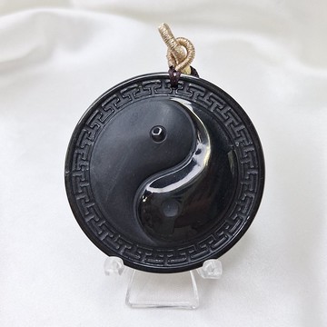 老料墨翠 太極 避邪 吊墜 掛飾 | 天然緬甸玉A貨翡翠