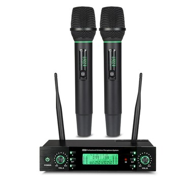 跨境熱賣新款UHF一拖二無線麥克風全金屬家庭會議唱歌演出話筒【北歐家居生活】