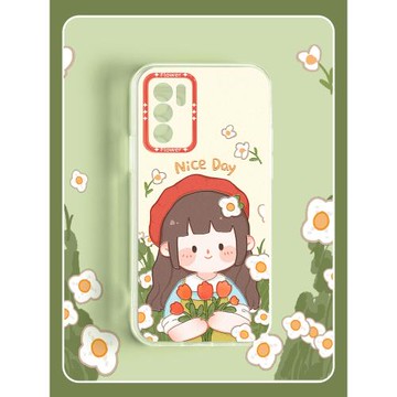花田女孩適用opporeno6手機殼6pro新款透明reno5保護套女款4se硅膠可愛reno4個性創意3卡通超薄全包防摔網紅p