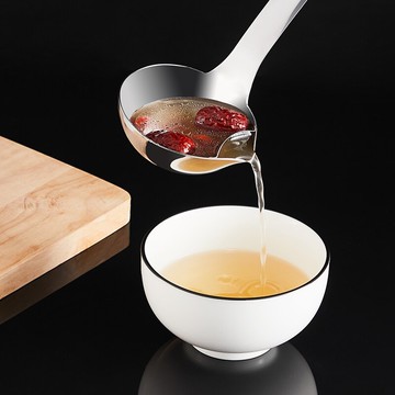 304不銹鋼隔油大湯勺長柄家用創意廚房湯匙過濾水舀子盛湯漏油勺