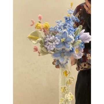 🌷扭一扭🌷 扭扭棒多巴胺手捧花diy材料包自製馬卡龍花束成品送閨蜜生日禮物 畢業花束 交換禮物 手作材料包