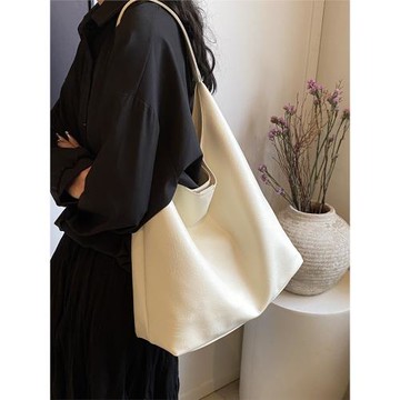 松弛感休閑女包輕奢風2025春新款大容量通勤托特包簡約真皮腋下包