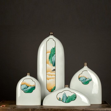 陶瓷花瓶擺件客廳創意干花鮮花瓶插花瓶小口窄口簡約水養裝飾