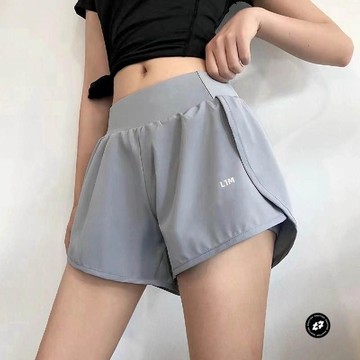 假兩件短褲女訓練健身褲緊身高腰跑步速幹瑜伽收腹彈力春夏運動褲
