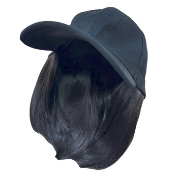 一體成型 帽子假髮 棒球帽 + 短髮  GE 自然黑  1個