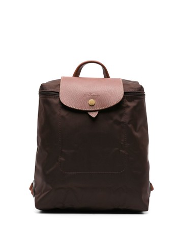 Longchamp - medium Le Pliage Original folding backpack - women - Calf Leather/Fabric - One Size - Brown