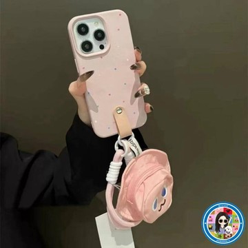 【新品】彩色軟小書包耳機收納軟零錢包短繩裝潢掛繩鑰匙扣包包吊墜少女款手機短繩 零錢包 零錢袋 可愛手機掛繩