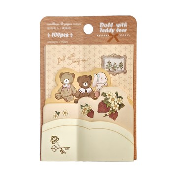 德德小品集 便簽紙亞歐童話  娃娃和小熊  100張  3個
