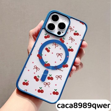 樱桃蝴蝶结磁吸手機殼iPhone16 適用蘋果i15 14 13 12 11Plus 馬卡龍Magsafe防摔殼