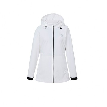 FILA GOLF 女防潑水平織外套-白色 5JKZ-6003-WT