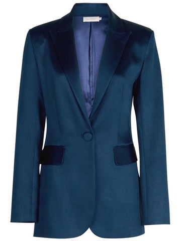 Silvia Tcherassi - Rebeca floral-embroidered blazer - women - Viscose/Acetate - L - Blue
