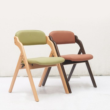 實木椅子北歐餐椅折疊家用意式酒店靠背皮質休閑現代簡約穩固凳子 雙11全館免運