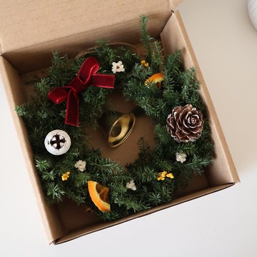 聖誕限定花圈禮盒 永生花 小巧聖誕花圈 聖誕節 聖誕禮盒