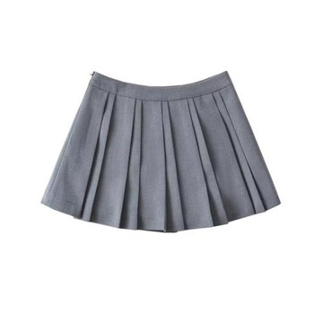 歐美風 2023新款女裝顯瘦百搭學院風高腰寬窄百褶迷你假兩件短裙