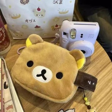 日系可愛輕松熊化妝包雜物收納包Rilakkuma大容量便攜拍立得包包