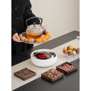 岳恒冬天圍爐煮茶家用室內電陶爐煮茶器煮茶爐燒水壺耐熱茶壺套裝