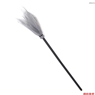[有頻道]灰色   可拆卸萬聖節耶誕節裝飾化妝舞會女巫LED網紗掃把兒童道具90cm