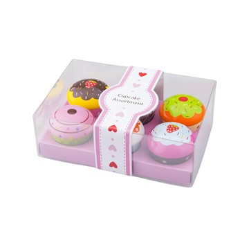 New Classic Toys 蜜糖甜心杯子蛋糕玩具套裝 6入 木製 3歲以上適用  1盒