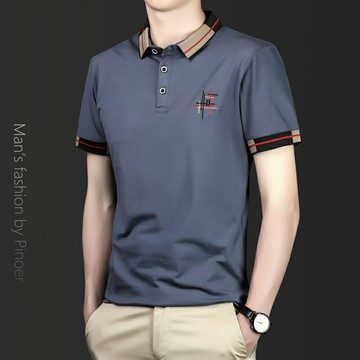 夏季新款爸爸純棉短袖t恤中年男裝半袖POLO衫40歲50中老年人上衣