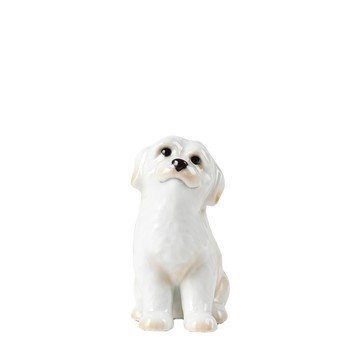 瓷偶-坐姿小白狗10.5cm(本系列不提供破損保證)