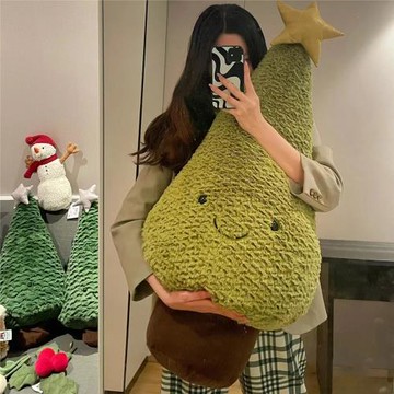2025新款圣誕樹花環裝飾毛絨玩具玩偶姜餅人抱枕兒童圣誕節禮物女