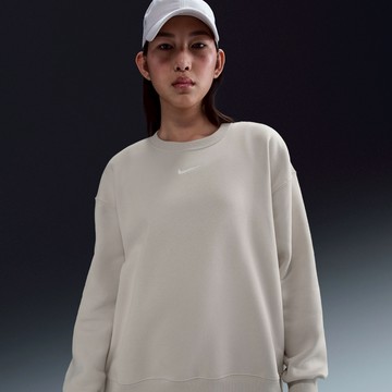 【NIKE】AS W NSW PHNX FLC OS LONG CRE 米灰 長袖上衣 女 寬鬆 FZ4271-104