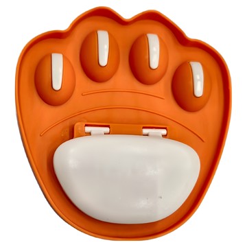 免打孔多功能貓爪造型鍋蓋架  橘色  1個