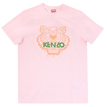 KENZO 2TS087 電繡虎頭標誌厚磅棉質短T恤.粉