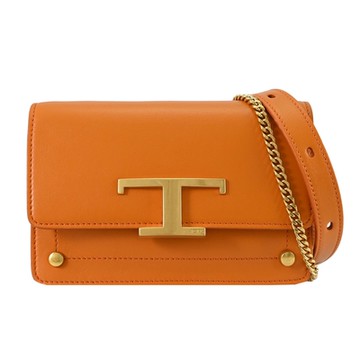 TOD’S T Timeless 金屬LOGO迷你斜背包/腰包(亮橘)