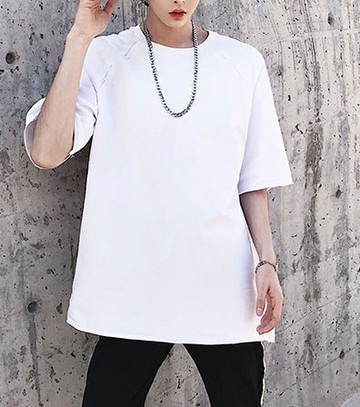 FINDSENSE H1夏季 新款 韓國 街頭 原宿 背後幾何印花 時尚 寬鬆 個性短袖 半袖T恤 潮男上衣