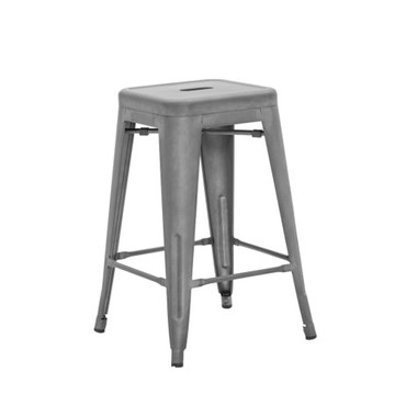 E-home瓦力工業風可堆疊金屬吧檯椅高61cm槍