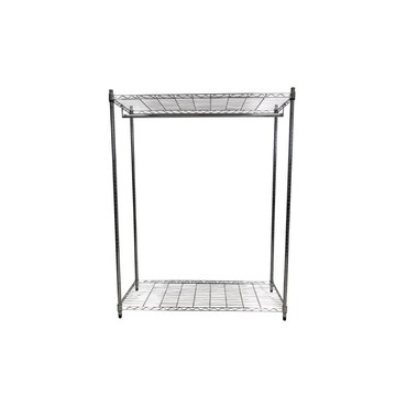Top queen 【Top queen】45 x 120 x 135 cm 二層鐵力士鍍鉻萬用收納架-含衣桿