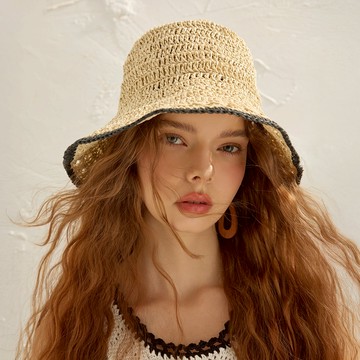 SO NICE 日系鏤空草編漁夫帽