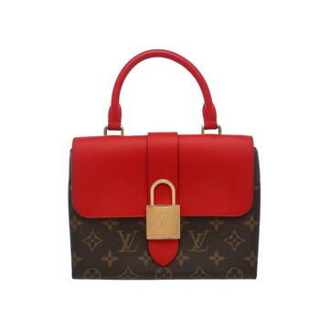 LOUIS VUITTON 經典老花鎖頭手提包斜背包 紅色