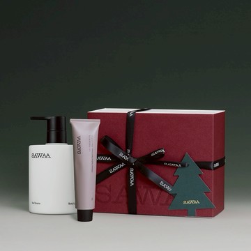 ［快速出貨］【SAWAA】交換禮物🎀寧舟保養聖誕禮盒(寧海身體乳+護手霜75ml+聖誕樹造型試香卡🎄)