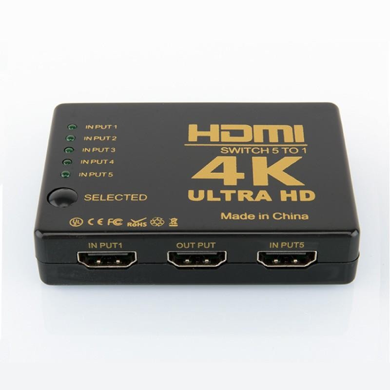 HDMI 切替器 セレクター 5入力1出力 リモコン/ボタン切り替え 4K Ultra