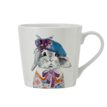 Mikasa Dinnerware 美國 Tipperleyhill瓷製馬克杯(淑女兔380ml) / 水杯 茶杯 咖啡杯 動物圖案 手繪風格 可機洗 洗碗機可洗