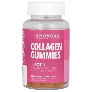 Havasu Nutrition, 膠原蛋白軟糖 + 生物維生素，檸檬味，60 粒軟糖