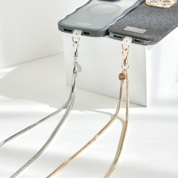 【kate spade】精品手機斜跨鍊 銀色蛇鍊｜質感鍊條 造型機能兼具｜新年贈禮 禮物首選