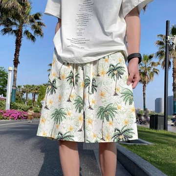 【夏季】110公斤大码 男士短裤 薄款休閒沙灘褲短褲 潮流寬鬆五分褲夏威夷潮牌休閒短褲