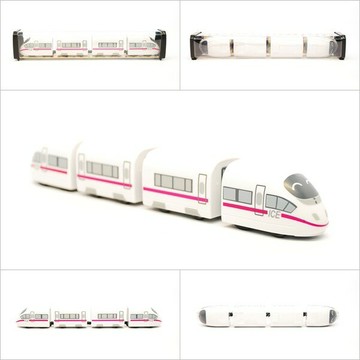 德國高鐵ICE列車 鐵支路4節迴力小列車 迴力車 火車玩具 壓克力盒裝 QV025T1 TR台灣鐵道