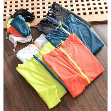 自帶空調感 可收納 外貿尾貨男女輕薄透氣速干皮膚衣防曬連帽外套