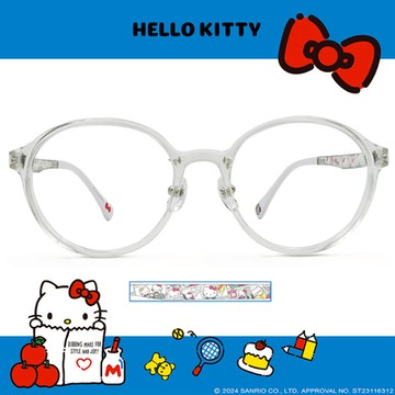 HELLO KITTY▪︎經典｜漫畫風格 梨圓框眼鏡｜冰晶透