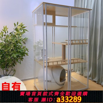 {可打統編 超低價}實木貓籠子室內家用豪華貓別墅超大多層貓咪繁殖籠貓舍展示柜貓柜