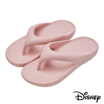 【迪士尼女鞋】米奇浮雕軟Q防水夾腳拖鞋-櫻花粉