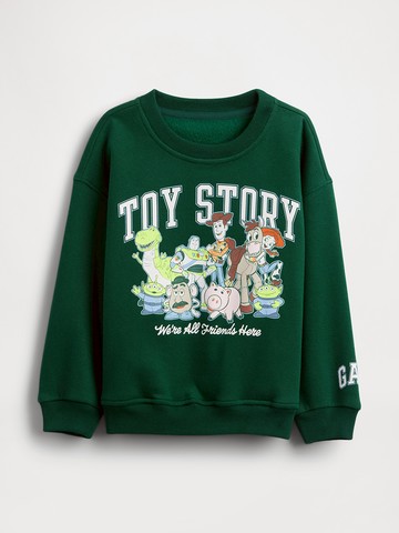 男幼童裝 Gap x Toy Story聯名 Logo印花刷毛圓領大學T-綠色